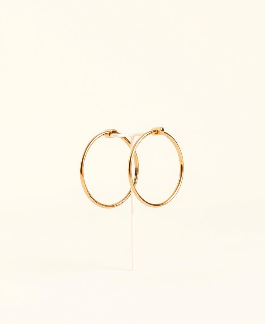 18K Gold Hoop Earrings — 18K Solid Gold