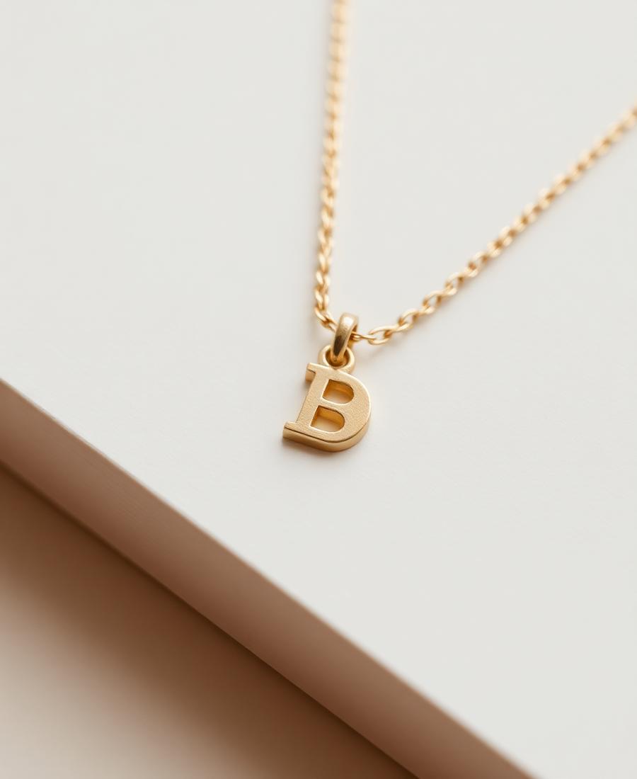 14K Gold Initial Pendant — 14K Solid Gold